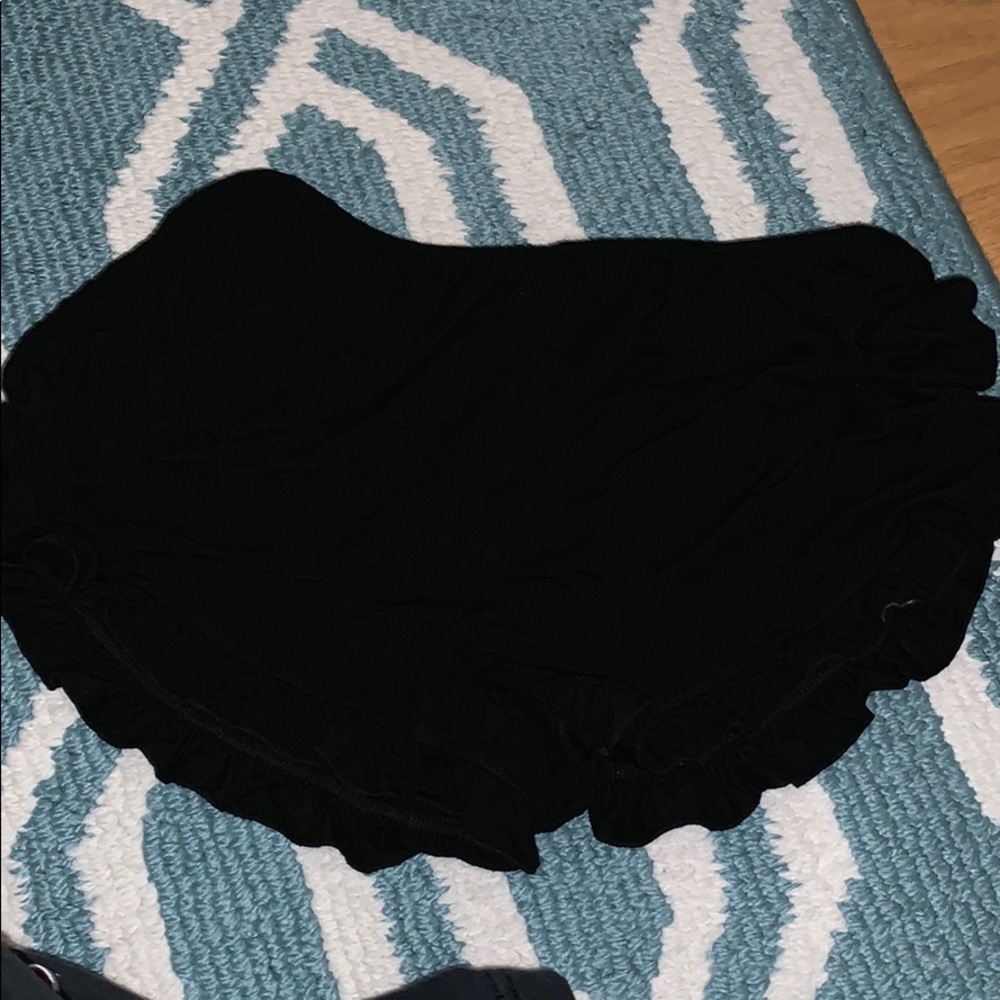 Black ruffle shorts